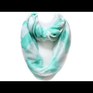 Chevron  pattern mint green infinity scarf.